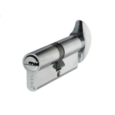 Цилиндр дверной SIBA перфорированный ключ-вороток 80 мм 35х45 хром