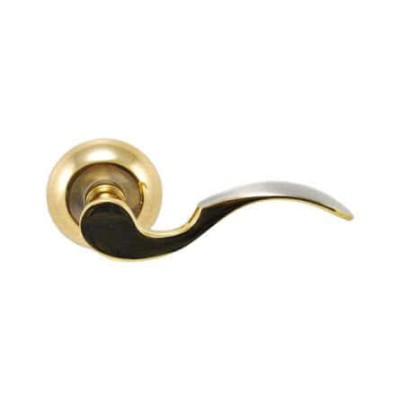 Ручка дверная на розетке SIBA Osimo матовый никель/золото