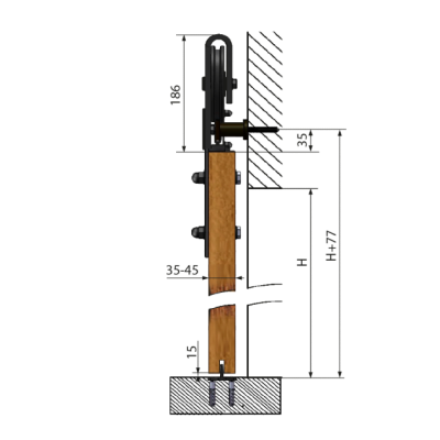 Комплект раздвижной системы Valcomp DESIGN LINE IZYDA в стиле LOFT 213-454