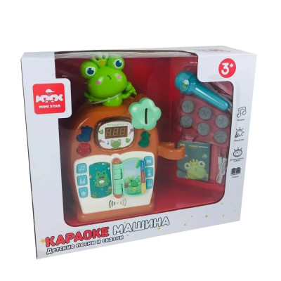 Караоке машина Жабка на русском  языке mimi star 177-22 коричневая