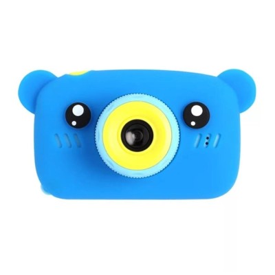 Дитячий цифровий фотоапарат ведмедик X-500 3в1 фото відео камера та ігри синій