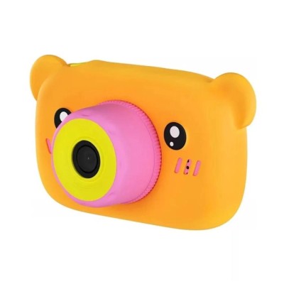 Детский цифровой фотоаппарат мишка X-500 3в1 фото видео камера и игры оранжевый