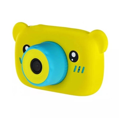 Дитячий цифровий фотоапарат ведмедик X-500 3в1 фото відео камера та ігри жовтий