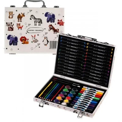 Набір для малювання дитячий 65 предметів inspire children в чемодан