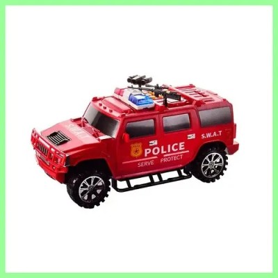 Детский Сейф машинка копилка джип полиция 143ST на кодовом замке красная