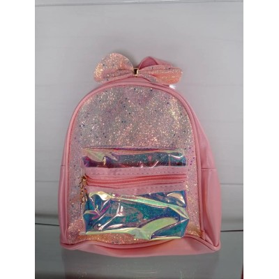 Детский рюкзак 22х19х9см розовый с бантиком