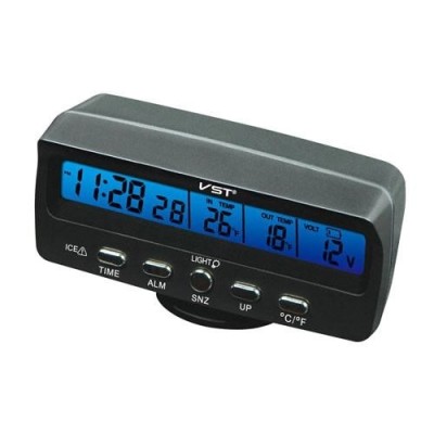 Часы автомобильные электронные авточасы VST 7045 с термометром