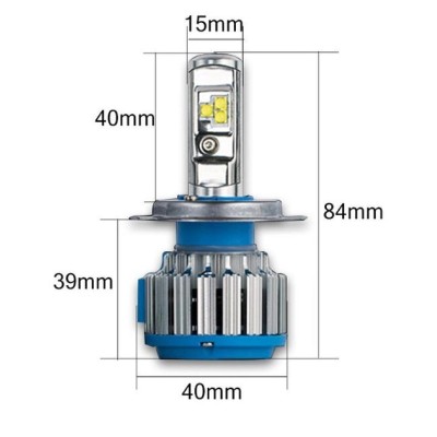 Комплект LED ламп TurboLed T1 H4 6000K 40W с активным охлаждением