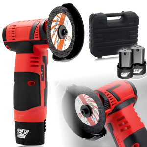 Аккумуляторная шлифовальная мини-болгарка, угловая машинка портативная 500W, шлифмашина в кейсе красный