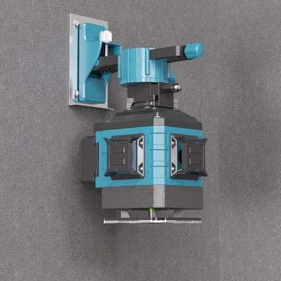 Лазерный уровень нивелир Laser Level 4D 2 аккумулятора 16 линий зеленый луч со штативом в кейсе синий