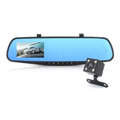 Видеорегистратор зеркало с камерой заднего вида DVR FULL HD L9000 1433 регистратор черный