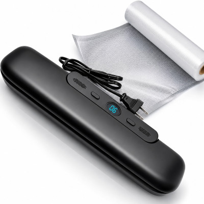 Вакуумный упаковщик для продуктов Vacuum Sealer ZKFK-001 90Вт вакууматор ручной бытовой чёрный
