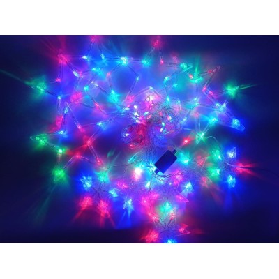 Гирлянда 120L Сосульки звезды ширина 3М разноцветное свечение 165-CL48RGB