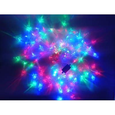 Гирлянда 120L Сосульки звезды ширина 3М разноцветное свечение 165-CL48RGB