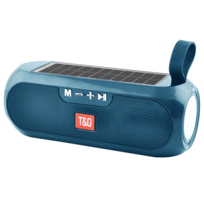 Портативная беспроводная Bluetooth колонка TG-182 с солнечной панелью aquamarine