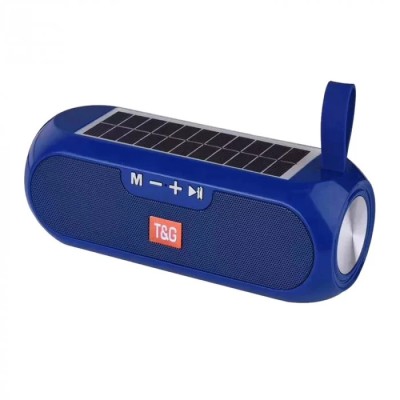 Портативна бездротова Bluetooth колонка TG-182 із сонячною панеллю blue