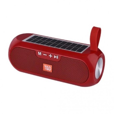 Портативна бездротова Bluetooth колонка TG-182 із сонячною панеллю red