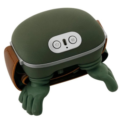 Массажер портативный аккумуляторный shoulder and neck massager для шеи и плеч с подогревом и имитацией рук зеленый