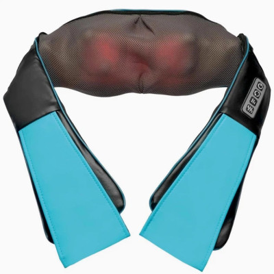 Массажер роликовый Massager of neck kneading Shiatsu для шеи, спины и всего тела с подогревом чёрно-синий