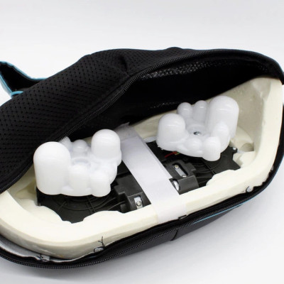 Массажер роликовый Massager of neck kneading Shiatsu для шеи, спины и всего тела с подогревом чёрно-синий