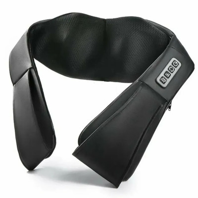 Массажер роликовый Massager of neck kneading Shiatsu для шеи, спины и всего тела с подогревом чёрный