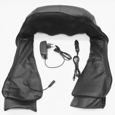 Массажер роликовый Massager of neck kneading Shiatsu для шеи, спины и всего тела с подогревом чёрный