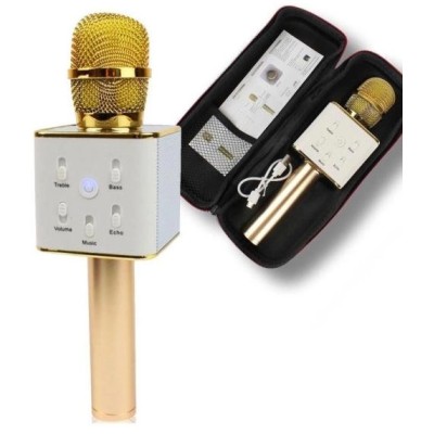 Караоке микрофон Q7 Bluetooth gold