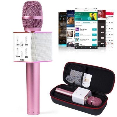 Караоке микрофон Q7 Bluetooth rose gold