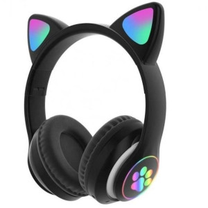 Беспроводные наушники Bluetooth Cat STN-28 с подсветкой чёрный