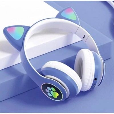 Беспроводные наушники Cat Ear VZV-23M Bluetooth с подсветкой синий