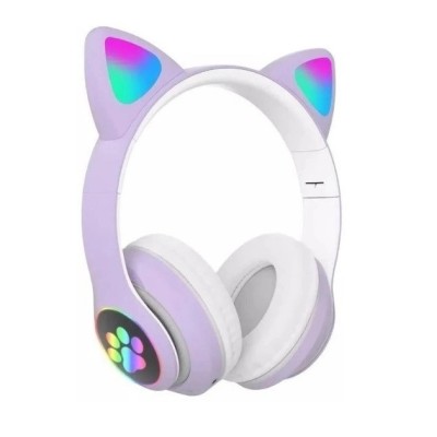 Беспроводные наушники Cat Ear VZV-23M Bluetooth с подсветкой фиолетовый