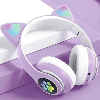 Беспроводные наушники Cat Ear VZV-23M Bluetooth с подсветкой фиолетовый