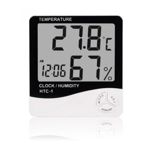 Беспроводной LCD термометр-гигрометр 3 в 1 HTC-1 с часами