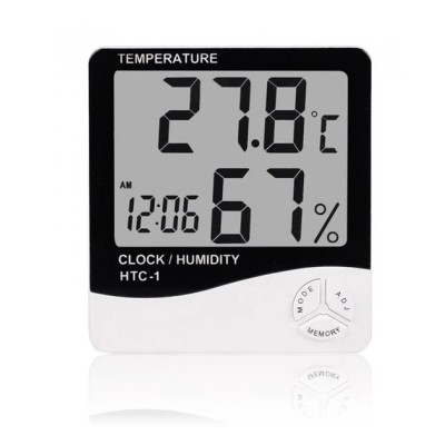 Термометр-гигрометр беспроводной с часами HTC-1