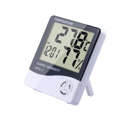 Беспроводной LCD термометр-гигрометр 3 в 1 HTC-1 с часами
