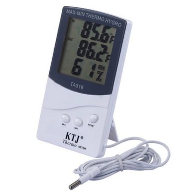 Термометр-гигрометр беспроводной с часами и выносным датчиком KTJ ТА-318