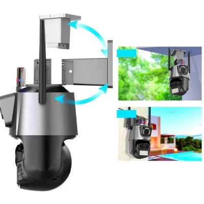 IP-камера видеонаблюдения Wi-Fi  Dual Full HD 270/90 наружная двойная чёрный