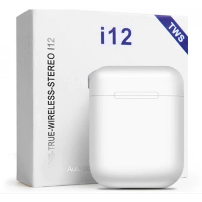 Беспроводные сенсорные наушники Bluetooth i12 TWS белые