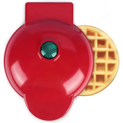 Вафельница мини Vaffle maker mini для венских и бельгийских вафель, сендвичница чёрно-красная