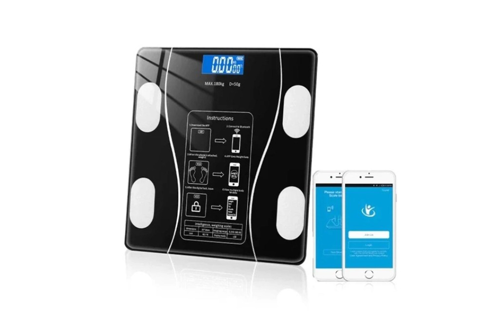 Смарт-весы Smart Scale Bluetooth Black умные напольные фитнеc весы 180 ...
