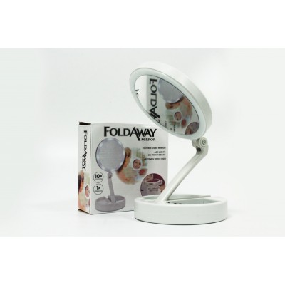 Зеркало косметическое с подсветкой и органайзером 10x Fold Away Mirror