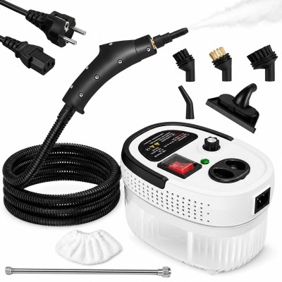 Пароочиститель Steam Cleaner 2000Вт отпариватель 6 насадок бело-чёрный