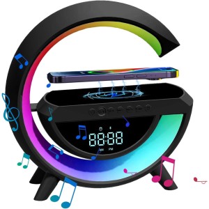 Настольная смарт лампа ночник PMV 3401-RGB Rainbow с Bluetooth колонкой беспроводная зарядка FM радио чёрный