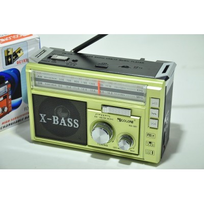 Радиоприемник Golon RX-381 с mp3 и фонариком зеленый