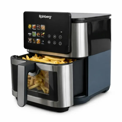 Мультипечь Rainberg RB-2321 многофункциональный аэрогриль 12,5 л, фритюрница, аэрофритюрница серебристый