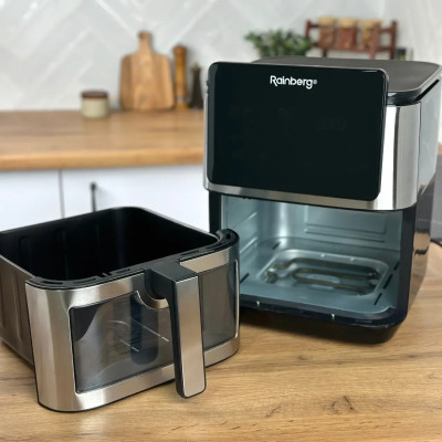 Мультипечь Rainberg RB-2321 многофункциональный аэрогриль 12,5 л, фритюрница, аэрофритюрница серебристый