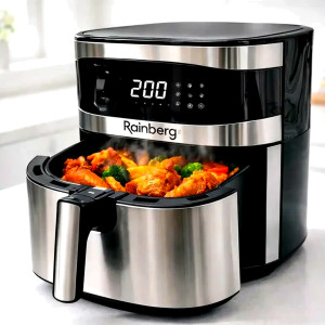 Мультипечь Rainberg RB-2330 многофункциональный аэрогриль 8,5 л, фритюрница, аэрофритюрница серебристый