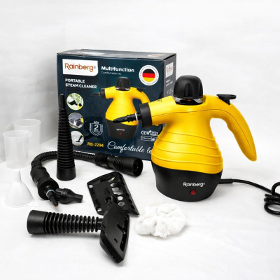 Пароочиститель Rainberg RB-2294  отпариватель 6 насадок жёлтый