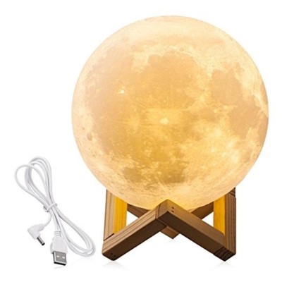 Ночник светильник 3D Луна Moon 13 см с аккумулятором