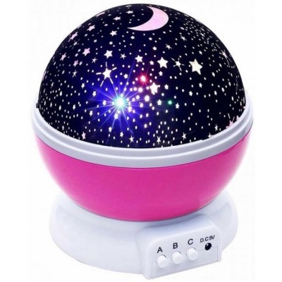 Ночник светильник проектор звездное небо Star Master New Big бело-розовый